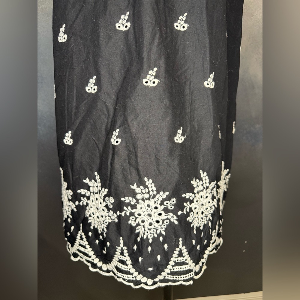 One Clothing Black Embroidered Peasant Dress - Size Medium - Picture 2 of 7